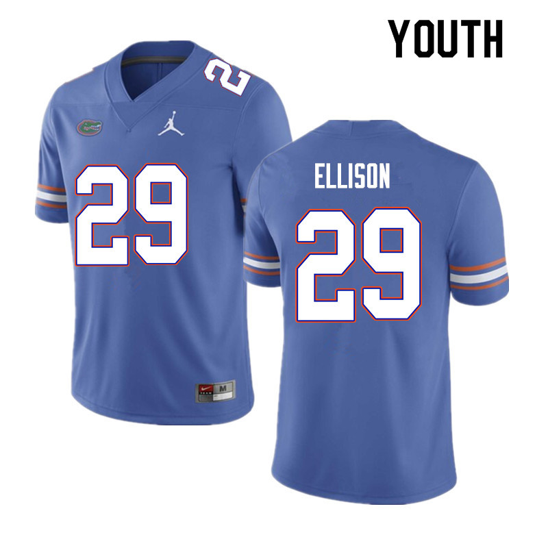 Youth #29 Khamal Ellison Florida Gators College Football Jerseys Sale-Blue - Click Image to Close